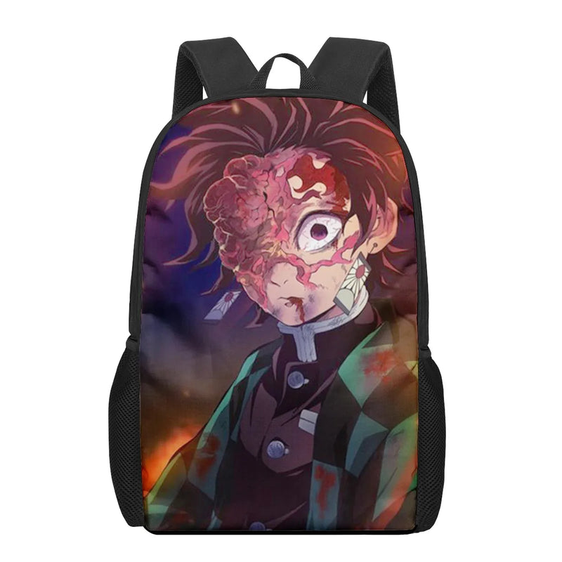 Demon Slayer Tanjirou Print School Backpack for Kids