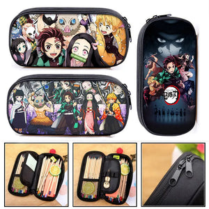 Demon Slayer Kimetsu No Yaiba Canvas Pencil Case Organizer