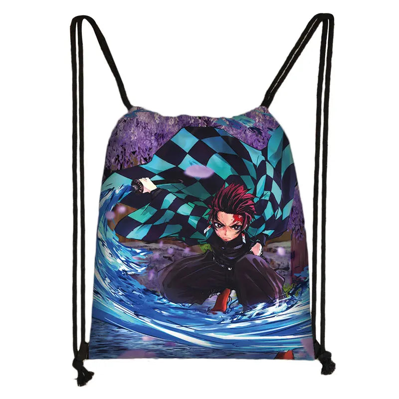 Demon Slayer Kimetsu No Yaiba Drawstring Bag Nezuko Tanjirou Backpack