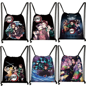 Demon Slayer Drawstring Bag Nezuko Tanjirou Backpack