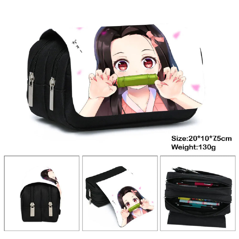 Demon Slayer Tanjirou Double Zipper Pencil Bag