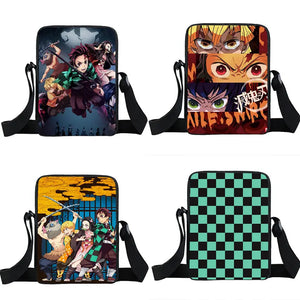 Demon Slayer Nezuko Tanjirou Crossbody Bag - Canvas Shoulder Bag for Teens