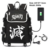 Demon Slayer Kimetsu no Yaiba Canvas Backpack with USB Charging