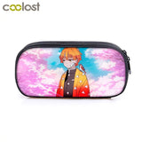 Demon Slayer Pencil Bag Canvas Zipper Stationery School Supplies