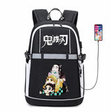 Anime Demon Slayer USB Backpack Reflective Stripe