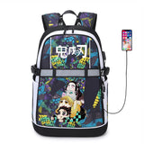 Anime Demon Slayer USB Backpack Reflective Stripe
