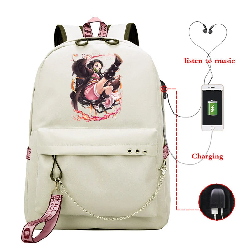 Demon Slayer Eco Bag Student Backpack Kpop Style
