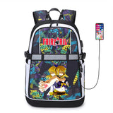 Anime FAIRY TAIL Reflective Stripe Oxford USB Backpack