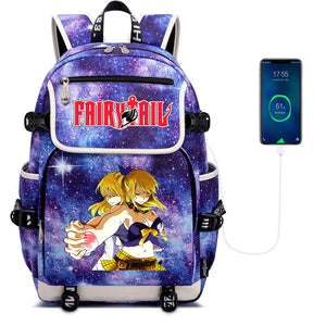 Fairy Tail Canvas Backpack Zipper Rucksack Casual Packsack School Bag Laptop Bag
