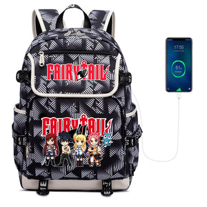 Fairy Tail Canvas Backpack Zipper Rucksack Casual Packsack School Bag Laptop Bag