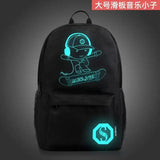 Anime USB Charge School Backpack Music Luminous Schoolbag