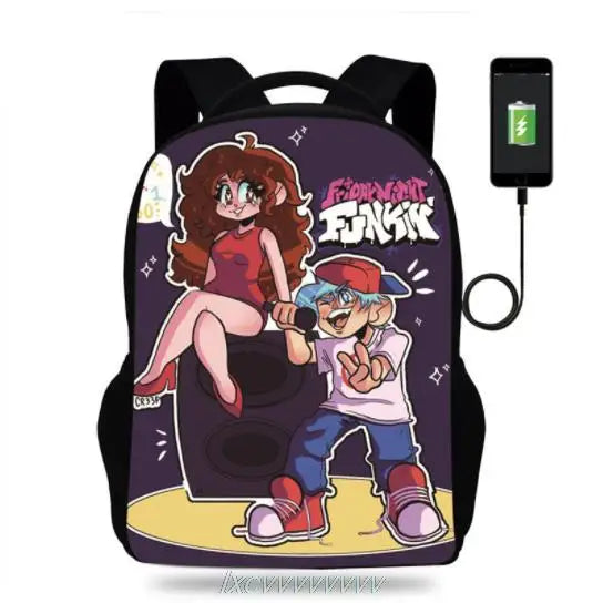 Anime FNF 3D Print Backpack School Bag