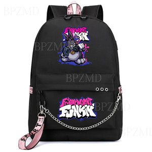 Anime Friday Night Funkin Backpack Cosplay Canvas Kids Schoolbag