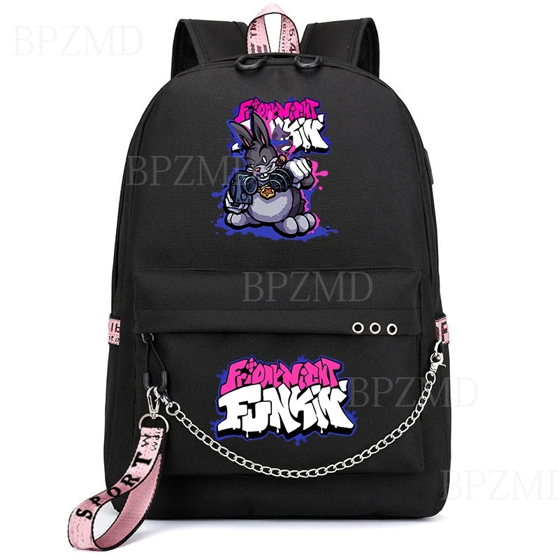 Anime Friday Night Funkin Backpack Cosplay Canvas Kids Schoolbag