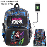 Anime Friday Night Funkin Nylon Backpack USB Schoolbag Laptop Bag