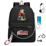 Anime FMA Backpack USB Headphone Teen Student School Bag Travel Laptop Rucksack