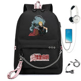 Anime FMA Backpack USB Headphone Teen Student School Bag Travel Laptop Rucksack