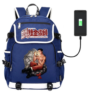 Anime Fullmetal Alchemist Canvas Casual School Bag Zipper Backpack