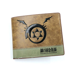 Fullmetal Alchemist Mens Wallet Ouroboros Snake Sign Cartoon PU Purse