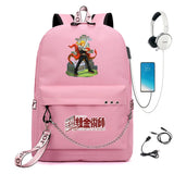 Fullmetal Alchemist Nylon Backpack USB Schoolbag Student Laptop Bag