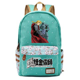 Anime Fullmetal Alchemist Zip Print Backpack Canvas Packsack