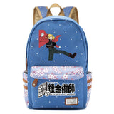 Anime Fullmetal Alchemist Zip Print Backpack Canvas Packsack
