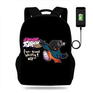 Anime Game FNF Backpack Boys Girls School Bag USB Travel Knapsack