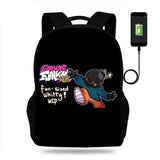 Anime Game FNF Backpack Boys Girls School Bag USB Travel Knapsack