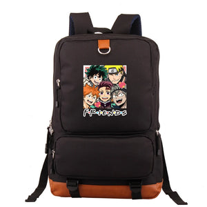 Anime Graphics Backpack Men Laptop Canvas High School Bags Teen C
