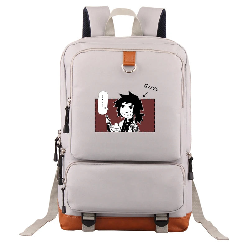 Anime Graphics Backpack Men Laptop Canvas High School Bags Teen C