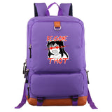 Anime Graphics Backpack Men Laptop Canvas High School Bags Teen C