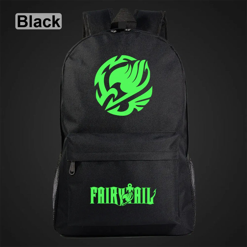 Anime Green Light Luminous Cartoon Fairy Tail Boy Girl School Bag