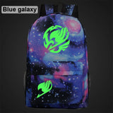 Anime Green Light Luminous Cartoon Fairy Tail Boy Girl School Bag