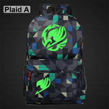Anime Green Light Luminous Cartoon Fairy Tail Boy Girl School Bag