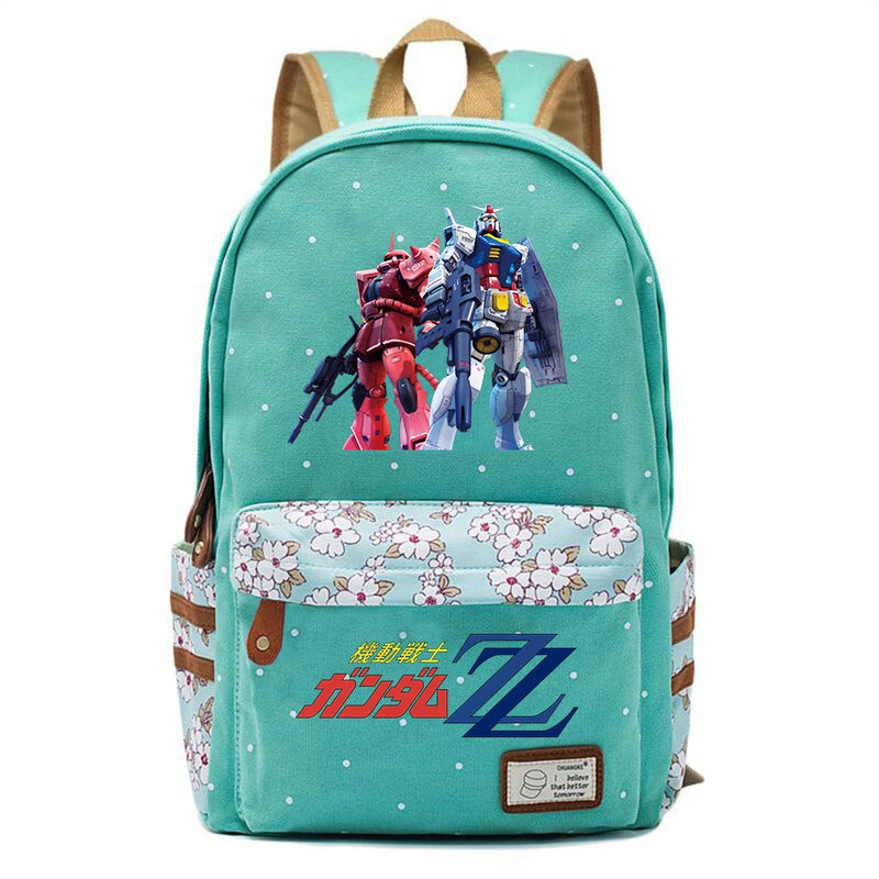 Anime Gundam Backpack Canvas Schoolbag Casual Packsack High Mochila
