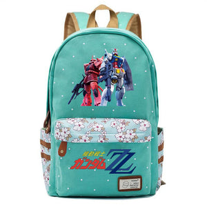 Anime Gundam Backpack Canvas Schoolbag Casual Packsack High Mochila