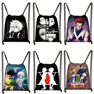Anime HUNTERxHUNTER Drawstring Backpack Women Bag HXH Killua Gon Chrollo