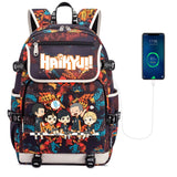 Anime Haikyuu!! Backpack Zipper Canvas Packsack School Laptop Rucksack