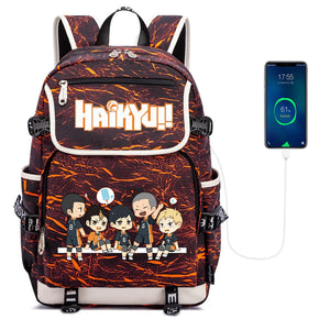 Anime Haikyuu!! Backpack Zipper Canvas Packsack School Laptop Rucksack