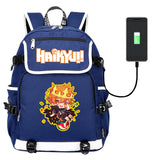 Anime Haikyuu!! Backpack Zipper Canvas Packsack School Laptop Rucksack