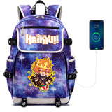 Anime Haikyuu!! Backpack Zipper Canvas Packsack School Laptop Rucksack