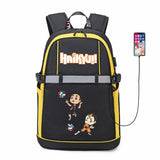 Haikyuu!! Anime USB Backpack Reflective Stripe Teenger Bookbag