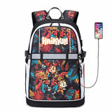 Haikyuu!! Anime USB Backpack Reflective Stripe Teenger Bookbag