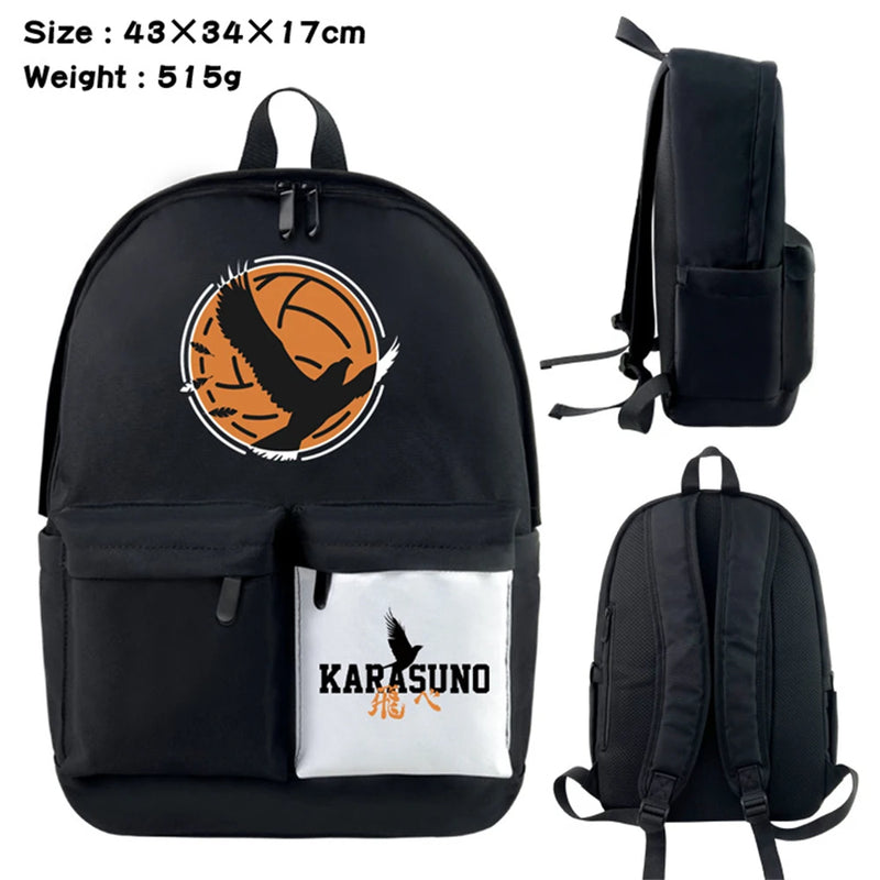 Haikyuu Nylon Backpack Casual Knapsack Student Schoolbag Travel Laptop Bag