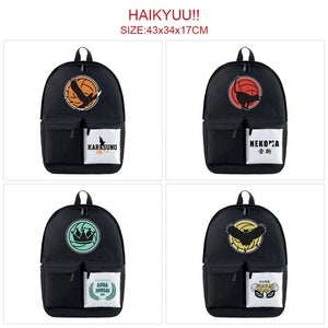 Haikyuu Nylon Backpack Casual Knapsack Student Schoolbag Travel Laptop Bag