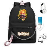 Haikyuu Nylon Backpack Schoolbag USB Charge Cartoon Teenger Travel Laptop