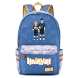 Haikyuu!! Zip Print Backpack Schoolbag Student Canvas Packsack