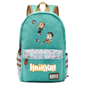 Haikyuu!! Zip Print Backpack Schoolbag Student Canvas Packsack