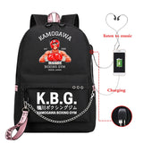 Anime Hajime No Ippo School Backpack for Teenagers with USB Charging