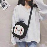 Spirited Away No Face Man Messenger Bag Plush Shoulder Bag for Kids